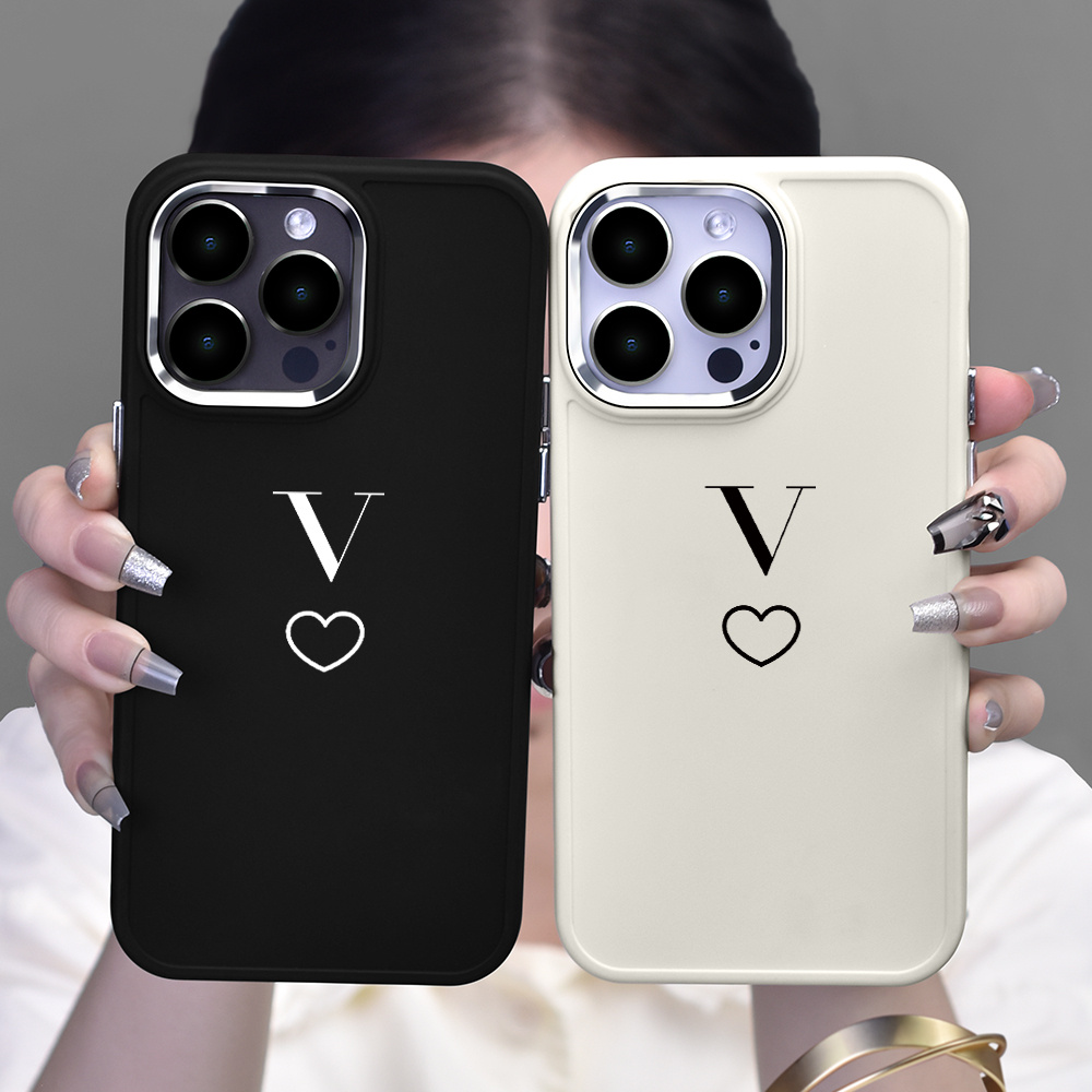 Heart Letter V Graphic Name Pattern Luxury Plating Camera - Temu Canada