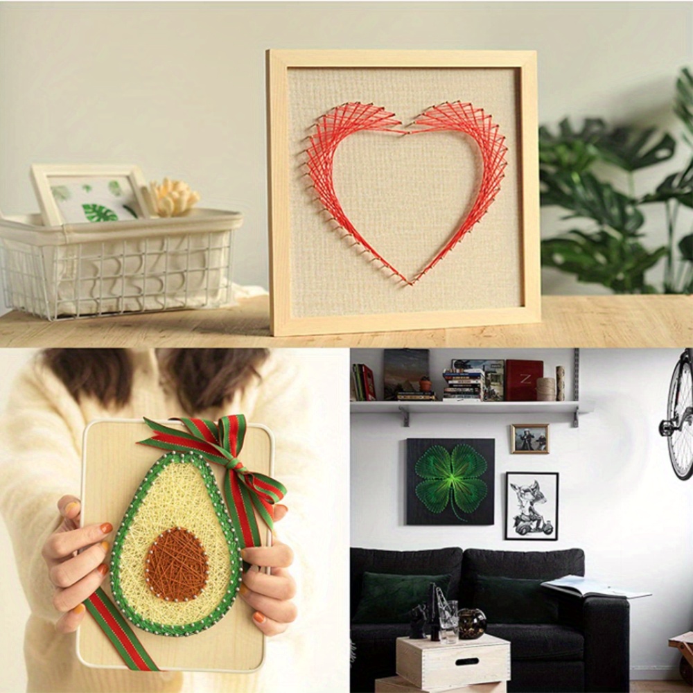 Craft Art Set 3d String Art Set With Glowing Heart And Star - Temu