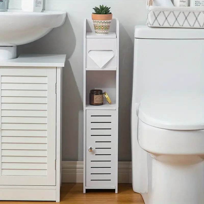 Small Bathroom Storage Cabinet, Toilet Paper Storage Shelf Stand,  Freestanding Toilet Paper Holder, Beside Toilet Storage Rack For Bathtroom,  Bathroom Accessories, Home Decor, Furniture For Home - Temu