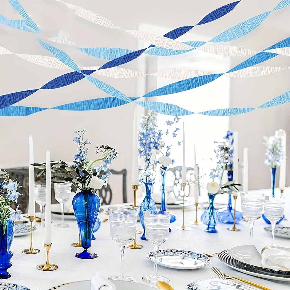 Random Colour Paper Streamers, Royal Blue White Paper Craft Streamers  Hanging Decorations For Wedding, Baby Shower, Boys Girls Birthday Party,  Festival, Arts And Crafts - Temu