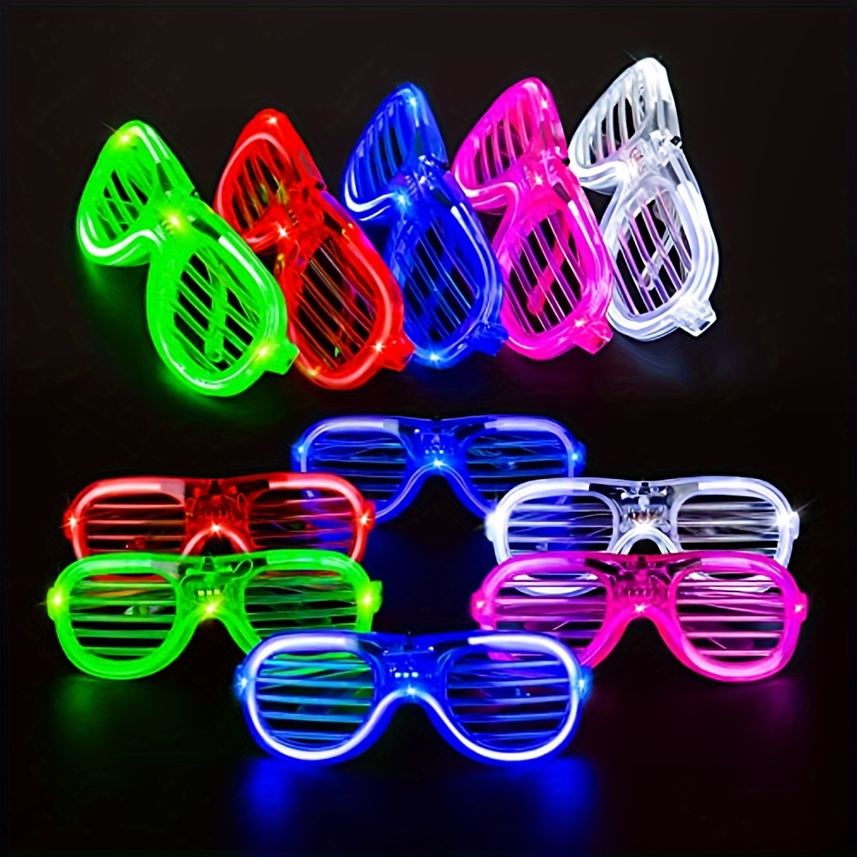 Kryc 10pcs ilumina las gafas con 20 palos luminosos, las gafas Led brillan  en la oscuridad Suministros de fiesta para niños adultos, Suministros de  fiesta de neón para la fiesta de cumpleaños