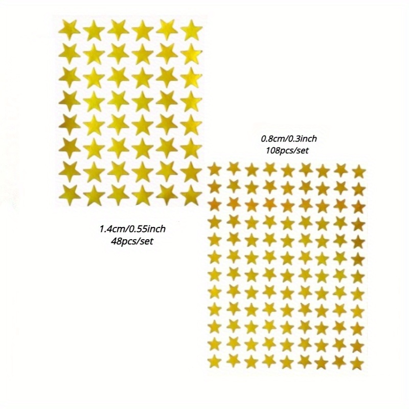 15pcs 3 Color Set Laser Star Shaped Glitter Stickers For Kids' Rewards