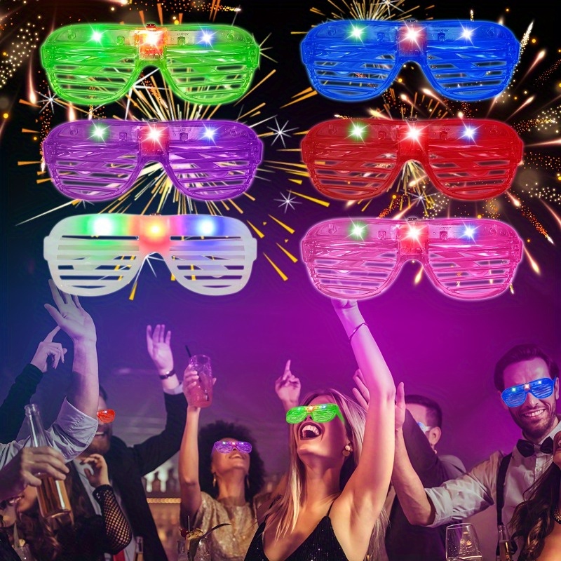 Gafas de luz LED para adultos con 7 colores y 4 modos recargables estilo  futurista, Transparente
