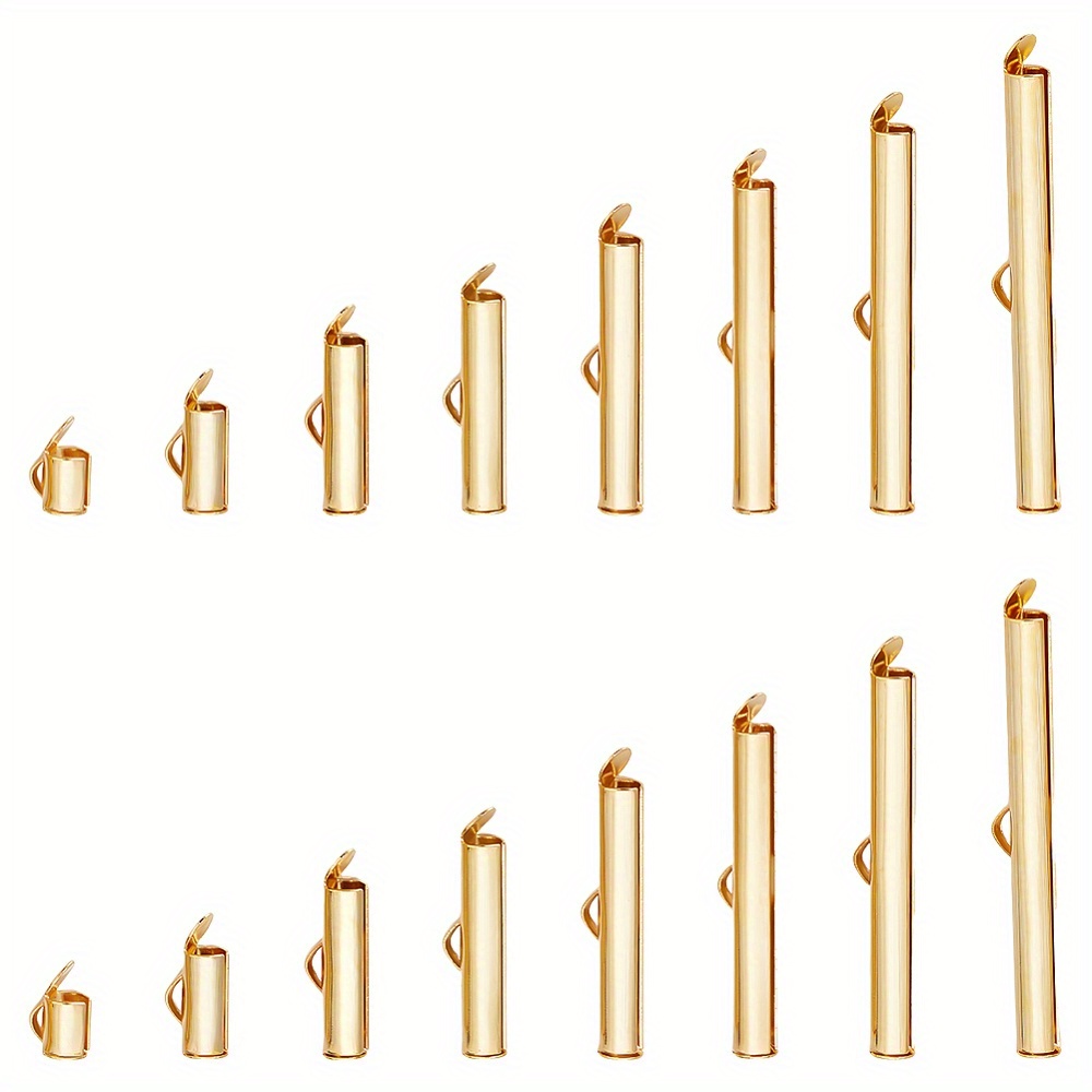 7 Size Slide End Clasp Platinum Golden Tubes Slider End - Temu