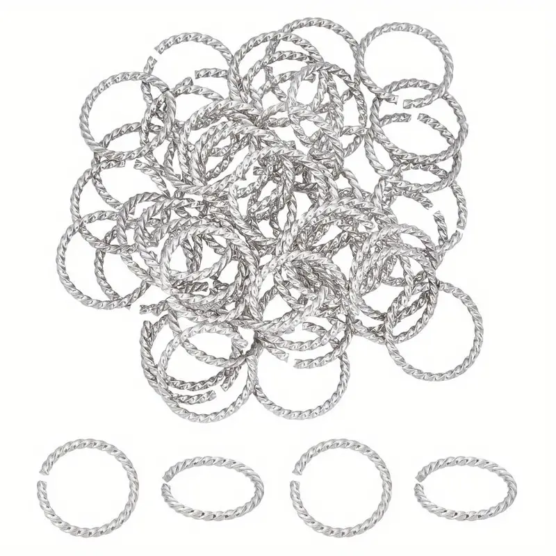 Twists Round Jumps Rings Open Connector Rings Stainless - Temu