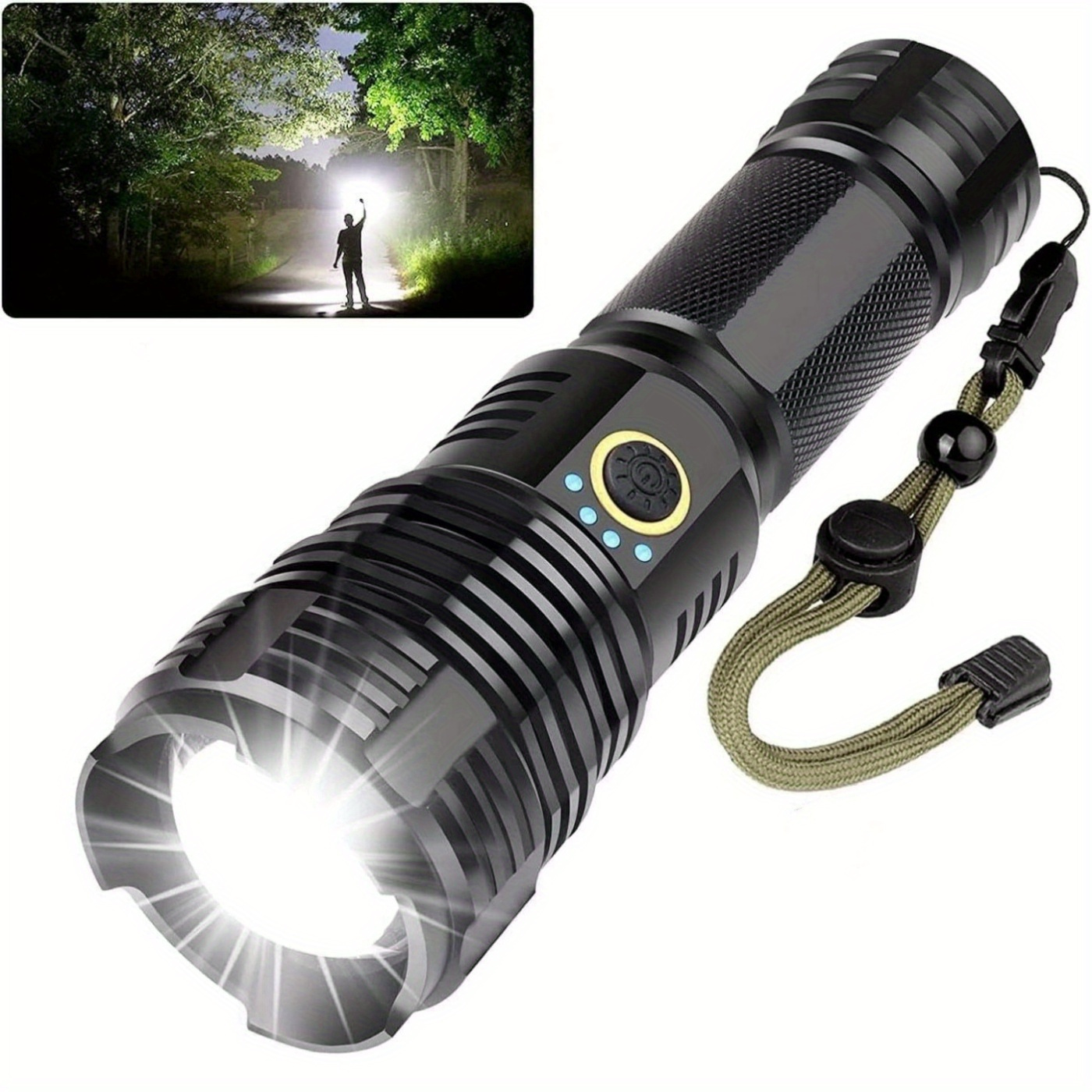 Lampe frontale LED rechargeable, 100000 lumens super lumineux