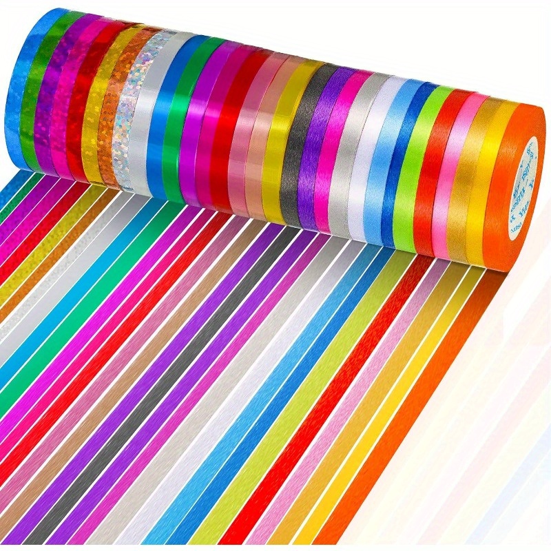 30 Rolls Of Ribbon With Shiny Metallic Balloon Strings For Gift Wrapping  Crafts Weddings Valentines Day Birthdays And Party Decorations Mixed Colors  Classic Style, Check Out Today's Deals Now