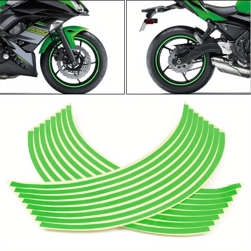 Sticker Universal para Motocicleta Decoración de Rin 17-18 pulgadas Moto  Calcomanías Universal Reflejante