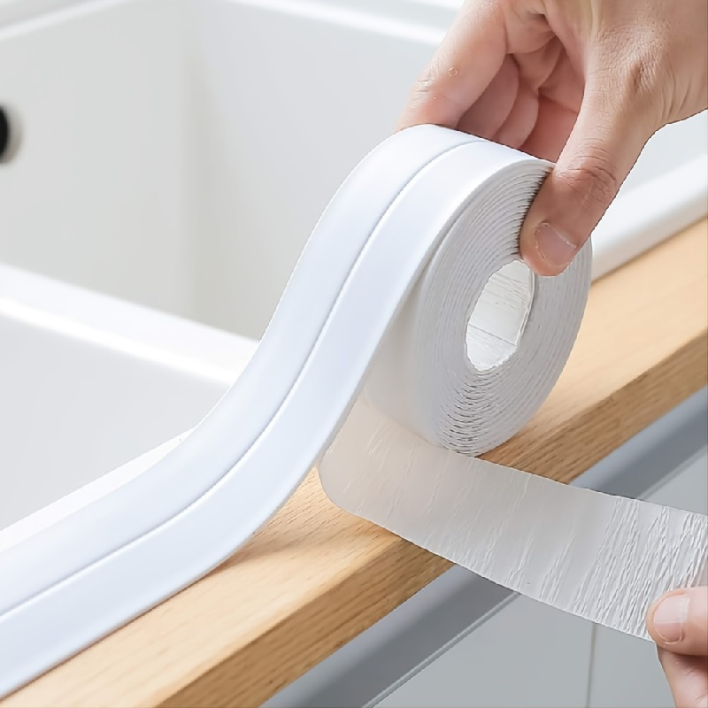 1 rouleau Bande d'étanchéité en PVC, ruban d'étanchéité blanc minimaliste  pour salle de bain, cuisine, Mode en ligne