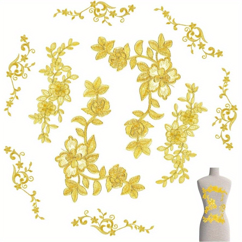 1pc Embroidery Appliques V-neck Collar Iron Sew On Patch For Wedding Bridal  Clothes Dress Decoration DIY Crafts