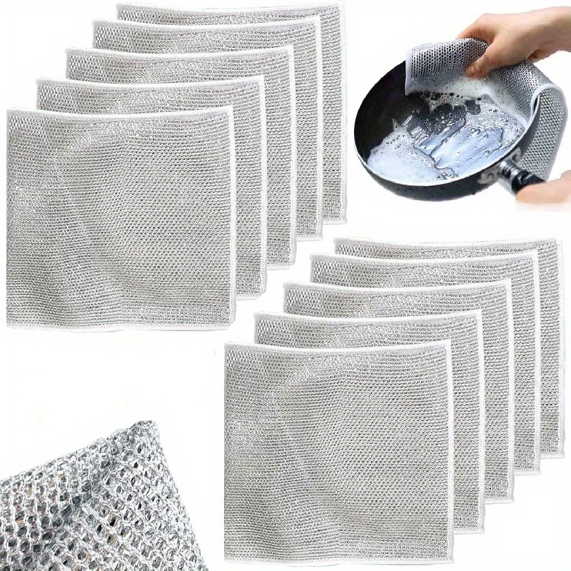 Wire Dishwashing Cloth Mesh Dishcloth For Kitchen Stove - Temu