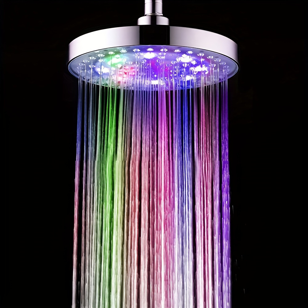  Cabezal de ducha LED, cabezal de ducha con luz, luz de flash de  7 colores que cambia automáticamente, cabezal de ducha fijo LED para baño,  cabezal de ducha ajustable de alta