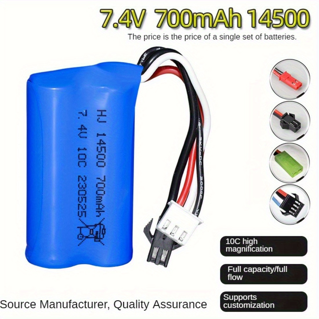 7.4v 1500mah 2200mah 3000mah Rechargeable Lipo Battery For - Temu