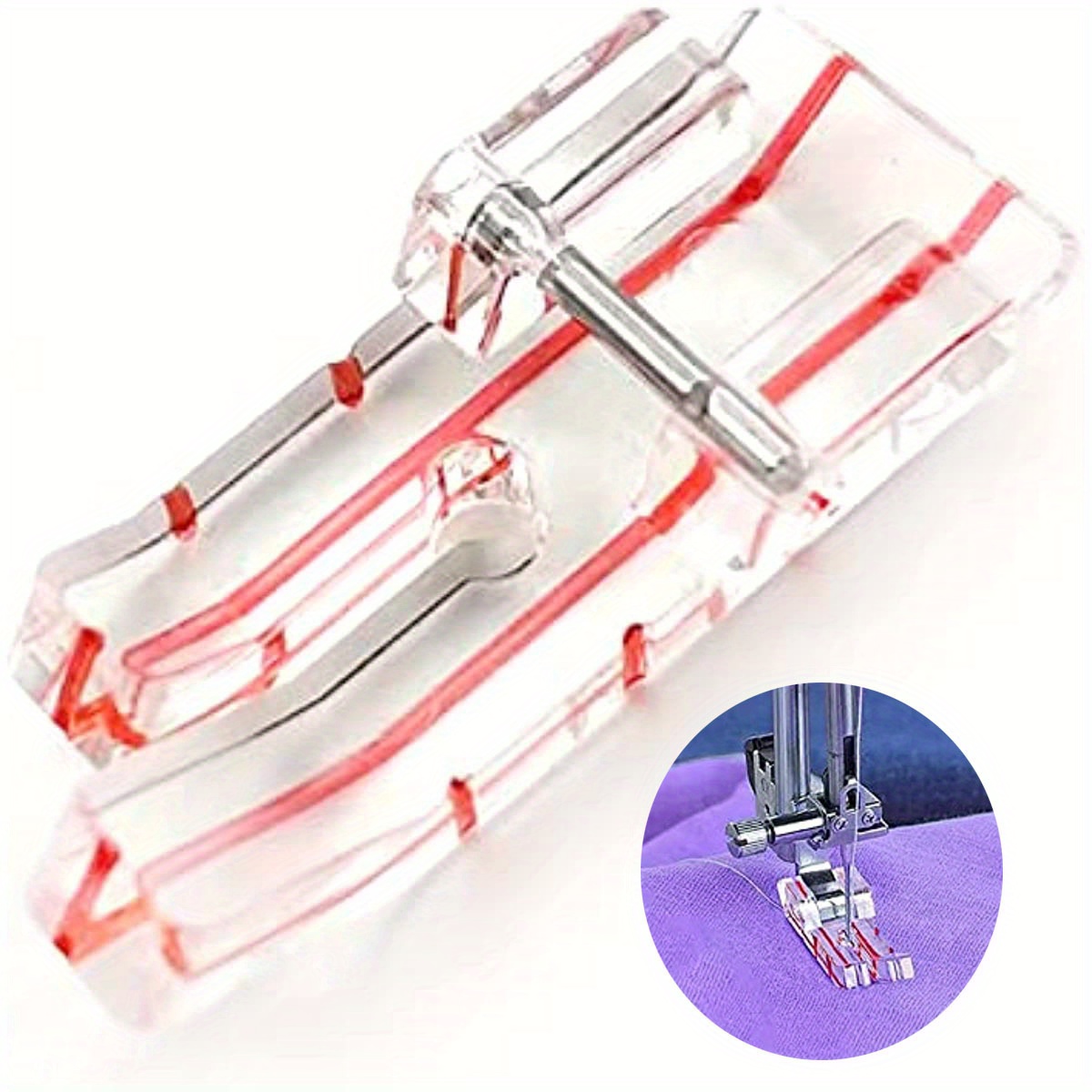 2pcs Adjustable Bias Tape Binding Foot Snap On Presser Foot 6290 For  Brother And Most Of Low Shank Sewing Machine Accessories