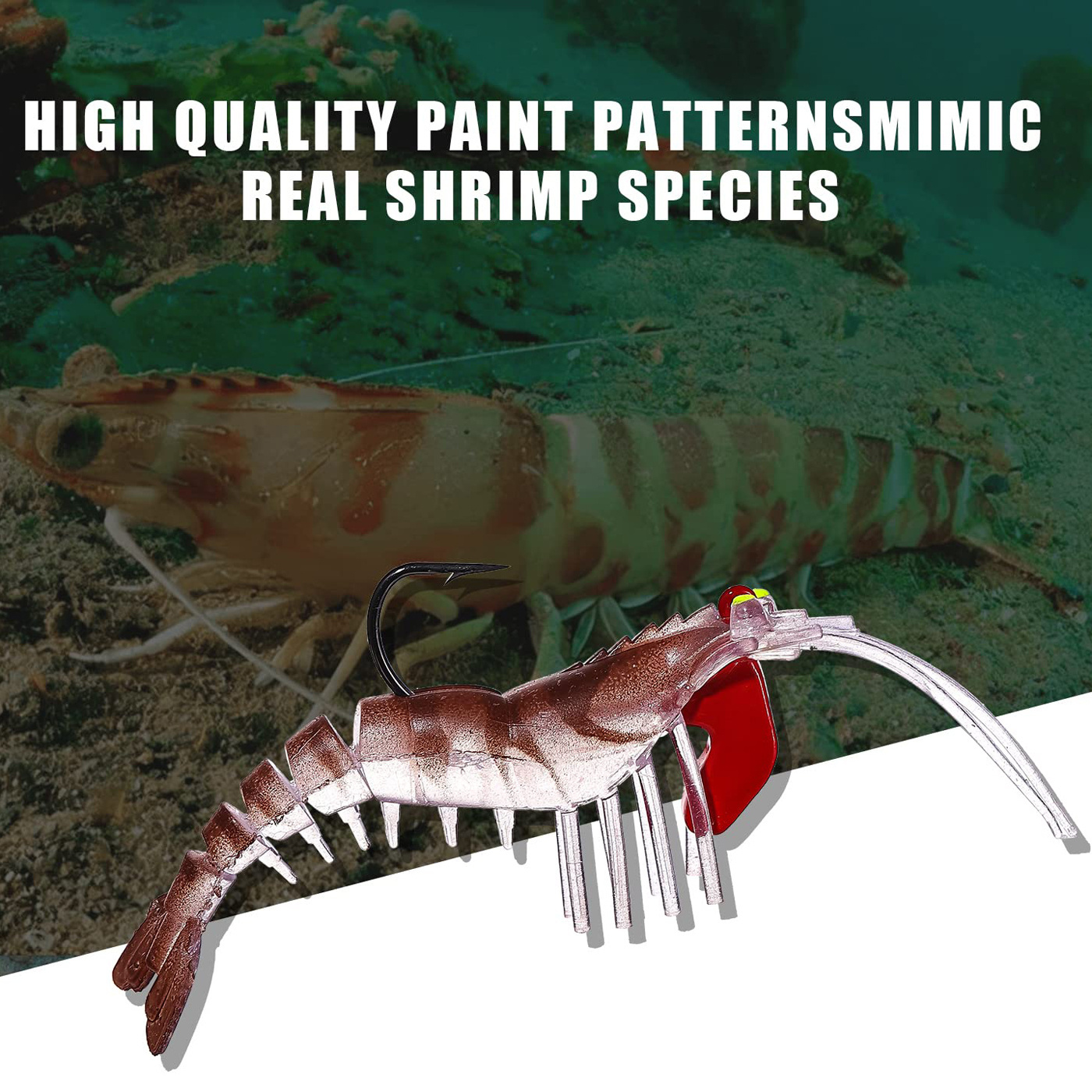 Koupit 7pcs LED Luminous UV Luminous Wood Shrimp Lures With Box