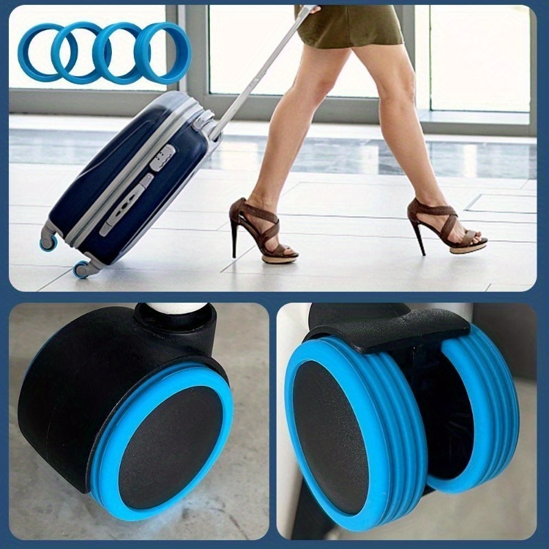 Luggage Wheels Protector Cover Silicone Trolley Case Silent - Temu