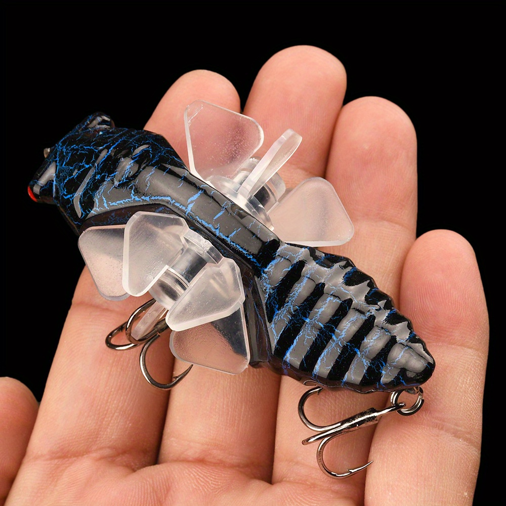 Bionic Cicada Shape Fishing Bait, 7.5cm Hard Artificial Fish Lure Fishing  Bait Hook with Rotating Spins
