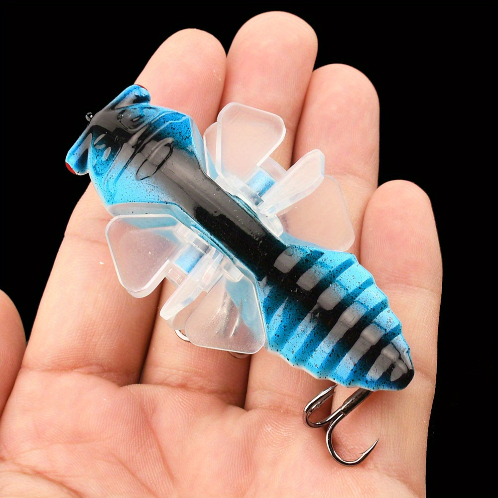 Bionic Cicada Shape Fishing Bait, 7.5cm Hard Artificial Fish Lure Fishing  Bait Hook with Rotating Spins