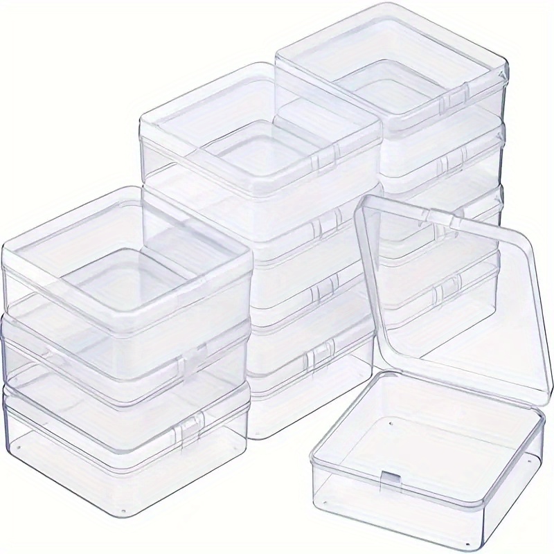 Transparent Plastic Square Box Storage Case With Cover Small - Temu