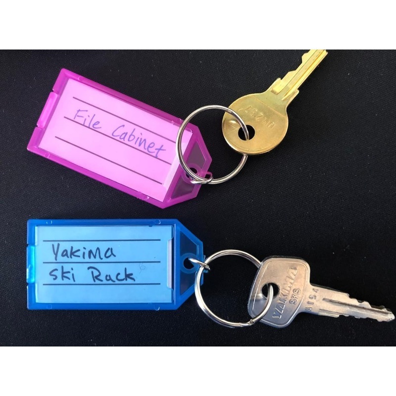 Plastic Key Tags with Container, Key Labels with Ring and Label Window,Temu