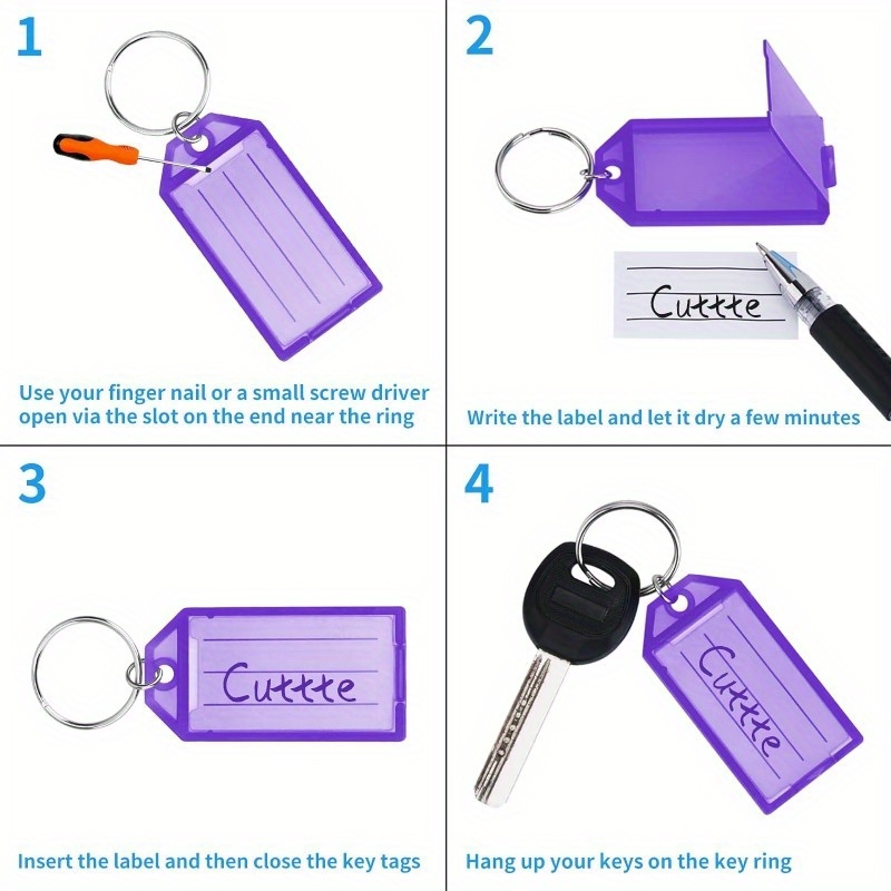 Plastic Key Tags With Container Key Labels With Ring And - Temu