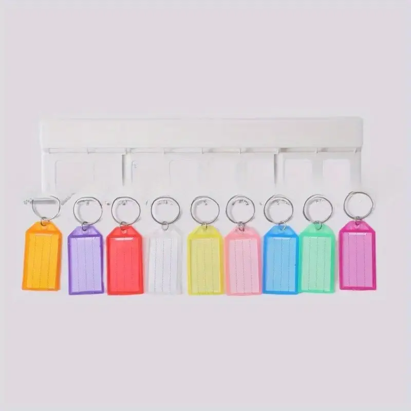 Plastic Key Tags With Container Key Labels With Ring And - Temu