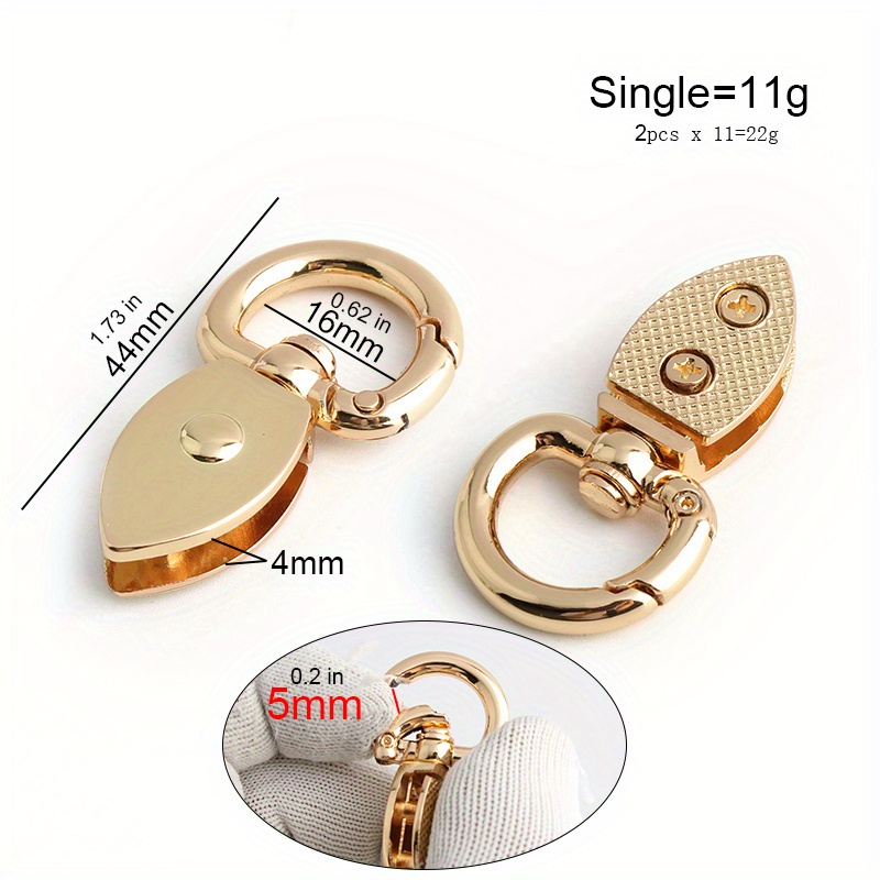 Double Opening Metal Spring Snap Hooks Clip,Trigger Spring Keyring Buckle  for DIY Key Chains, Bags, Purses (Gold)