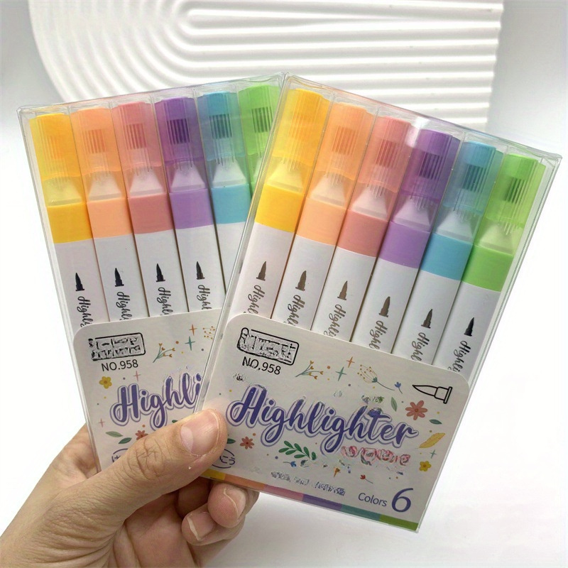 2 pezzi, Evidenziatori, Pennarello, Penne fluorescenti, Stazionario Kawaii,  penne per timbri, penna segnaletica, Colori fluorescenti, Penna Planner, a  forma di stella -  Italia