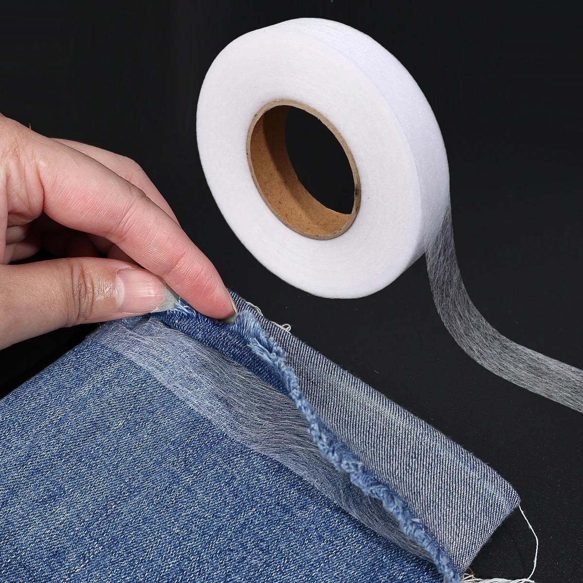1 Roll - 60m White Double-Sided Non-Woven Interlining Adhesive Tape, Iron-On Hemming Tape for Pants & Clothes - Waterproof, Easy Edge Shortening & Repair Solution, Ideal for DIY Sewing Projects, Clothing Repair|DIY Fashion Accessory|Adhesive Hem Tape