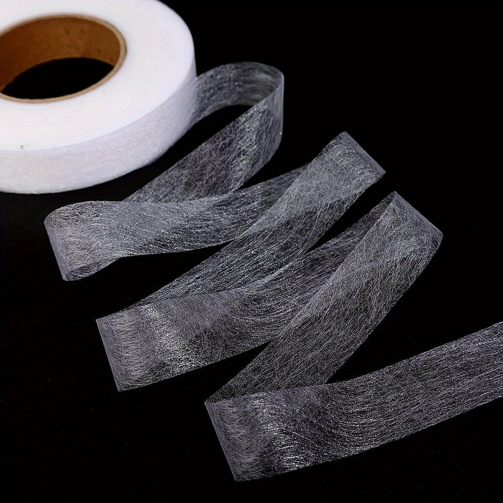 1 Roll - 60m White Double-Sided Non-Woven Interlining Adhesive Tape, Iron-On Hemming Tape for Pants & Clothes - Waterproof, Easy Edge Shortening & Repair Solution, Ideal for DIY Sewing Projects, Clothing Repair|DIY Fashion Accessory|Adhesive Hem Tape