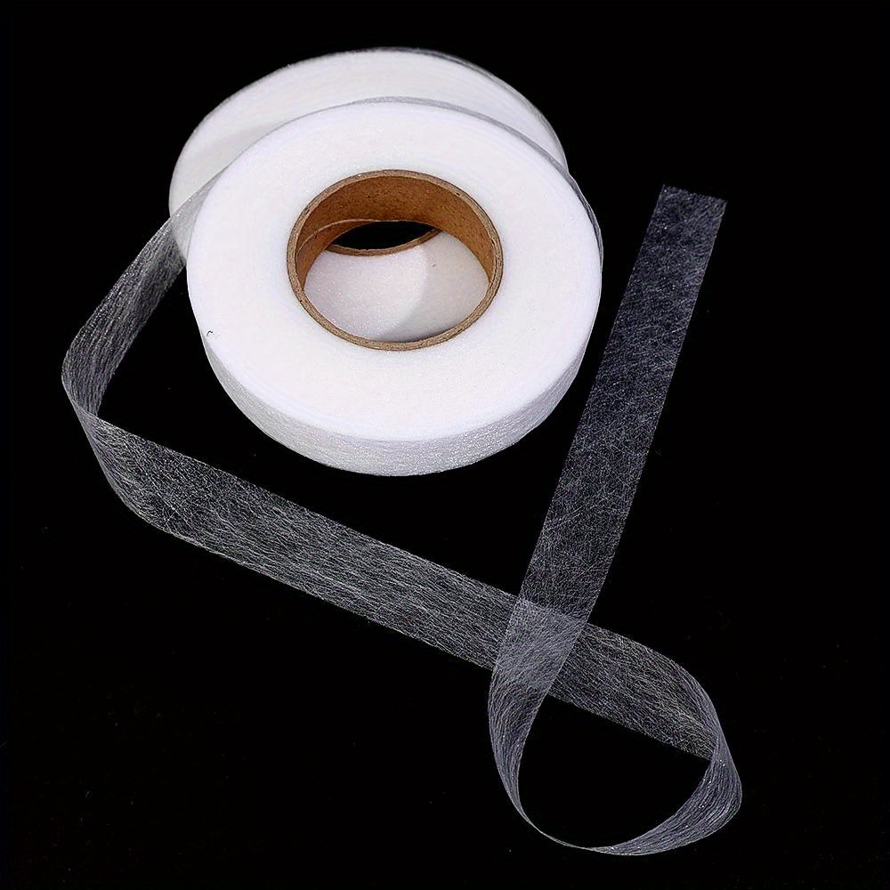 1 Roll - 60m White Double-Sided Non-Woven Interlining Adhesive Tape, Iron-On Hemming Tape for Pants & Clothes - Waterproof, Easy Edge Shortening & Repair Solution, Ideal for DIY Sewing Projects, Clothing Repair|DIY Fashion Accessory|Adhesive Hem Tape