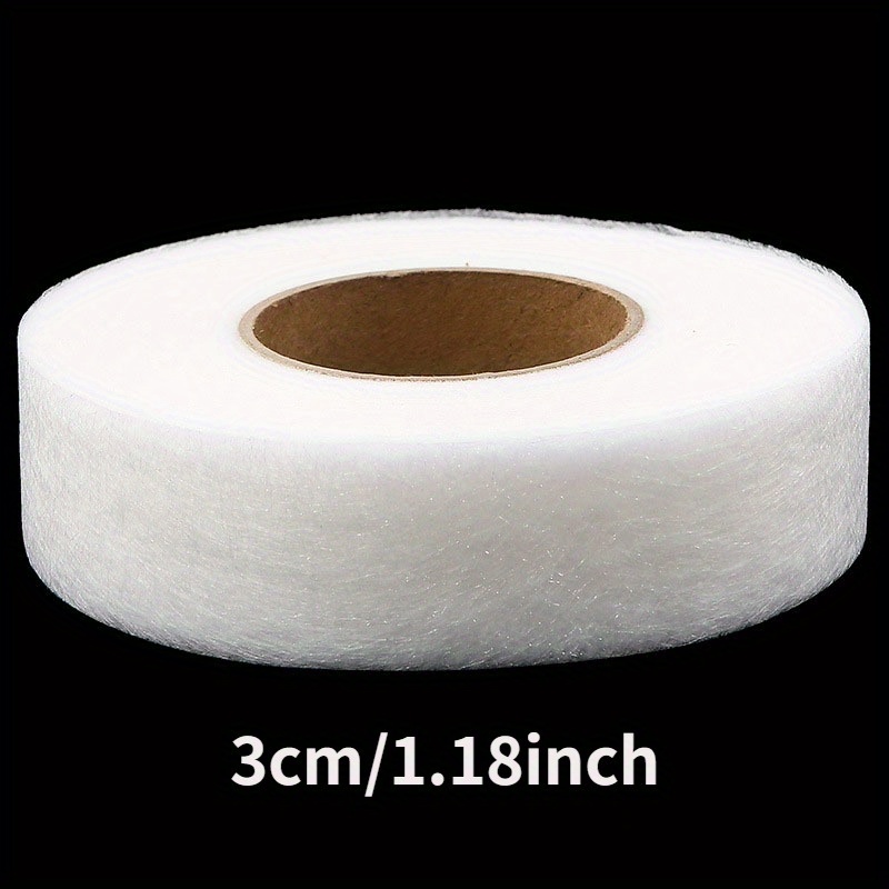 1 Roll - 60m White Double-Sided Non-Woven Interlining Adhesive Tape, Iron-On Hemming Tape for Pants & Clothes - Waterproof, Easy Edge Shortening & Repair Solution, Ideal for DIY Sewing Projects, Clothing Repair|DIY Fashion Accessory|Adhesive Hem Tape