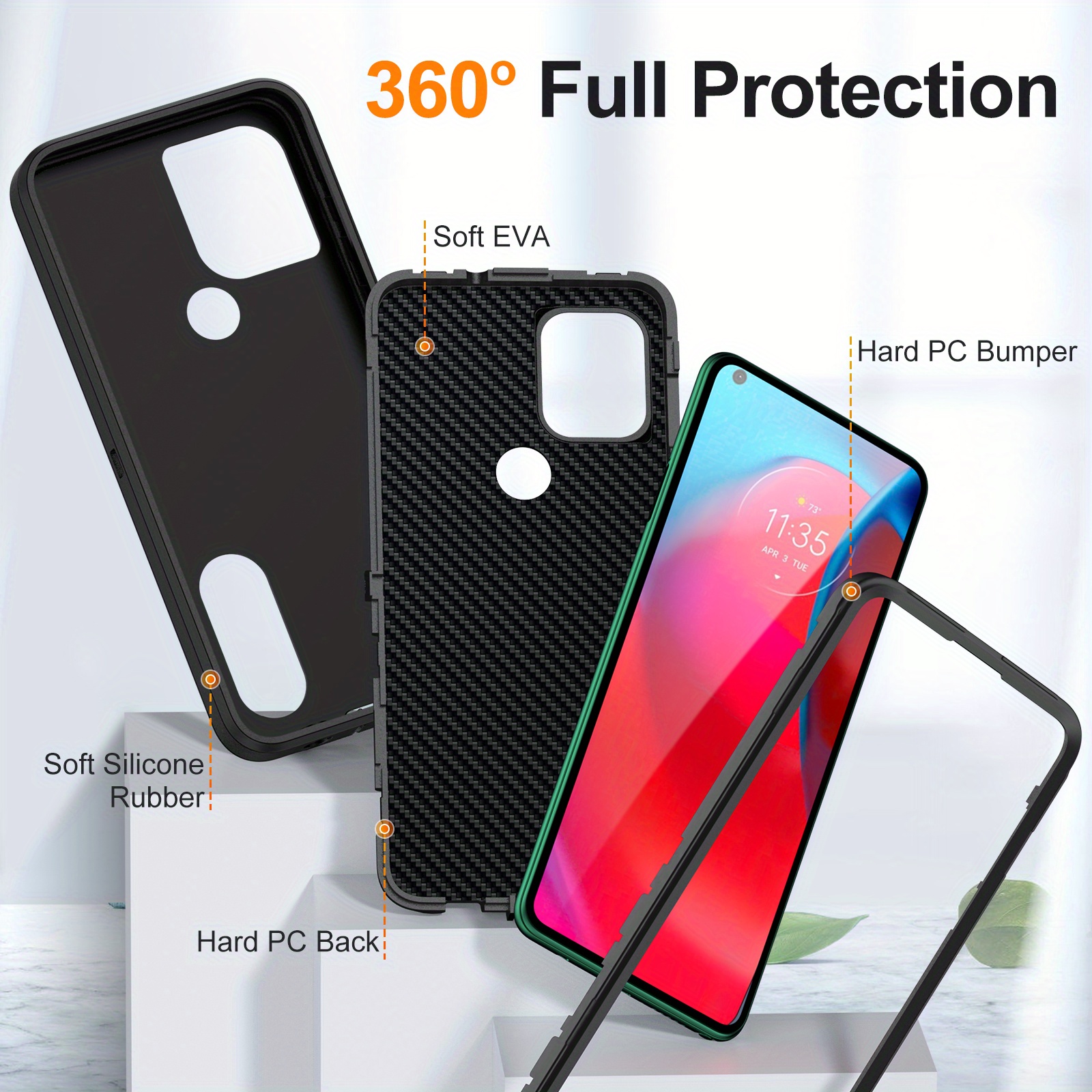 Buy Coverage Silicone Rubber Hybrid Case Back Cover for MOTOROLA