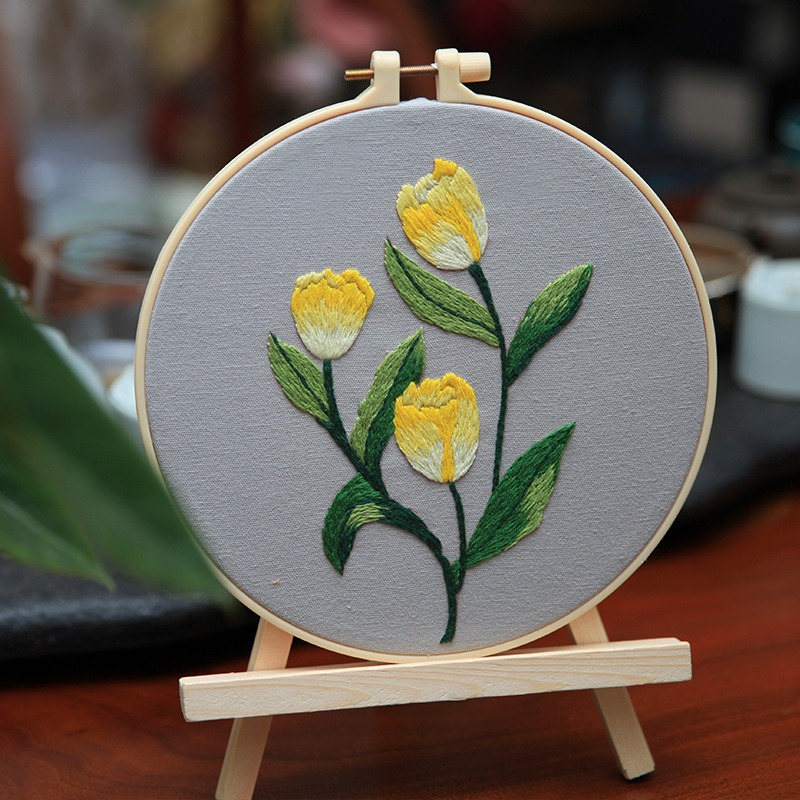 Embroidery Hobby Beginners Hand Embroidery Tutorial DIY Kit with