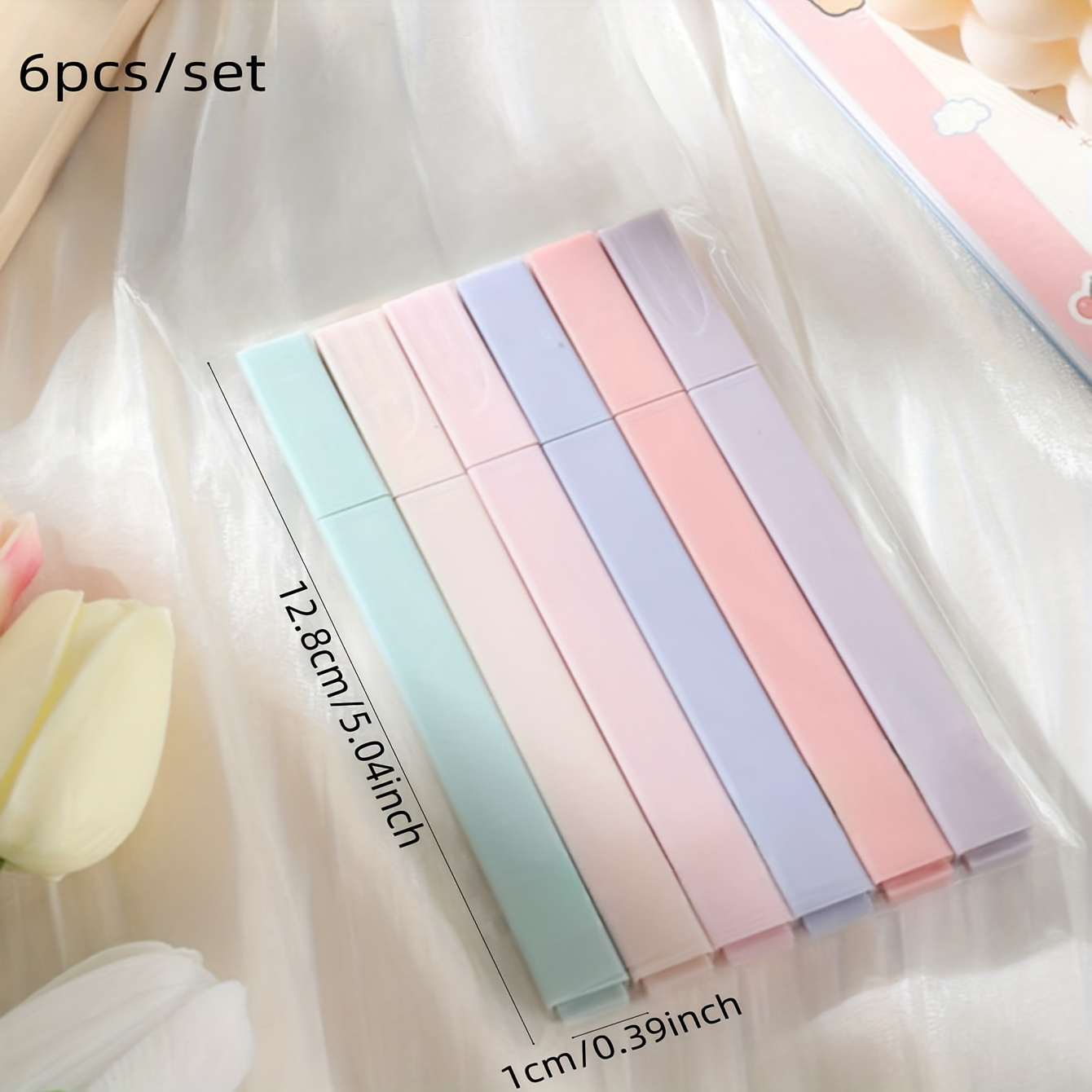 Image of 6pcs/set Pastel Color Highlighter Kawaii Stationery Color Marker School Supplies Student Marker Highlighter Japanese Stationery
