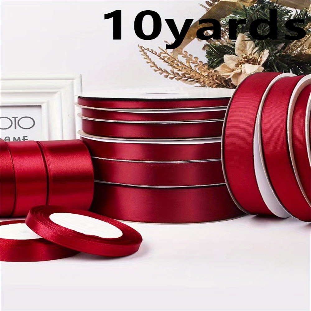 Red Ribbon for Gift Wrapping 1 Inch 25 Yds, Satin Ribbon for Hair Wine  Ribbon Christmas Ribbon Burgundy Ribbon for Christmas Tree Wedding Decor  Flower