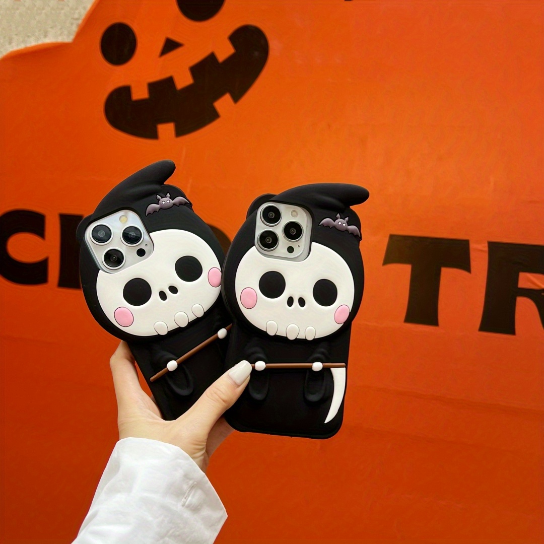 

Halloween Funny And Cute Death Suitable For Full Package Anti-fall Protective Cover Creative Silicone For 15 14 13 12 11 Pro Max