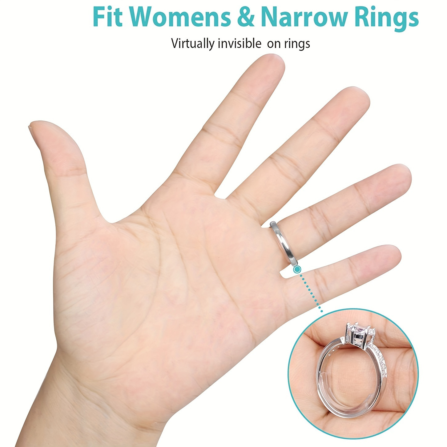 Invisible Ring Size Adjuster Set Loose Ring 8 Sizes Silicone - Temu