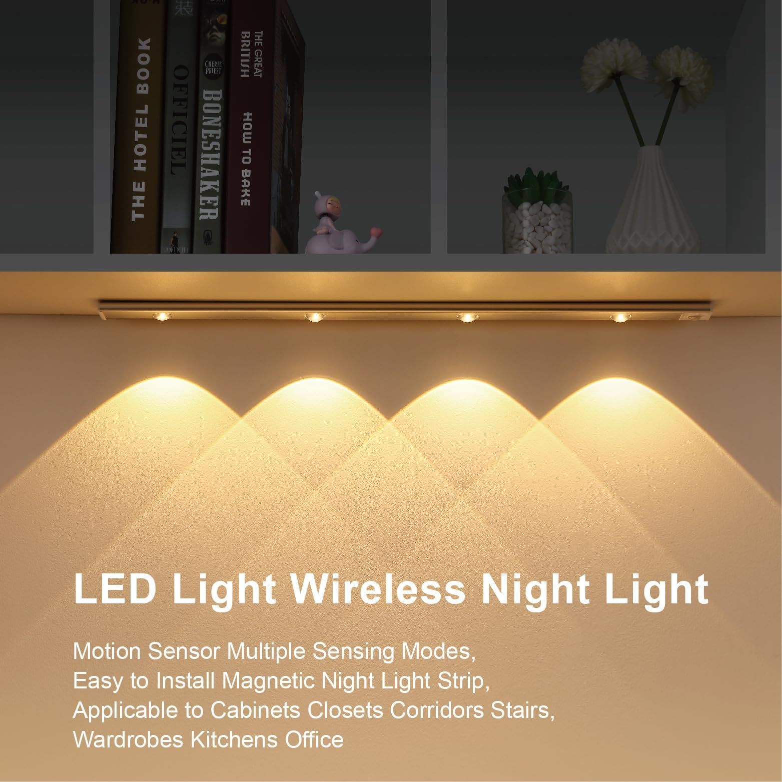 Led Round Lights, Motion Sensor Lighting Night Light, Wireless Cupboard  Magnetic Lights, Battery Operated With Usb, For Under Cabinet, Kitchen,  Stairs