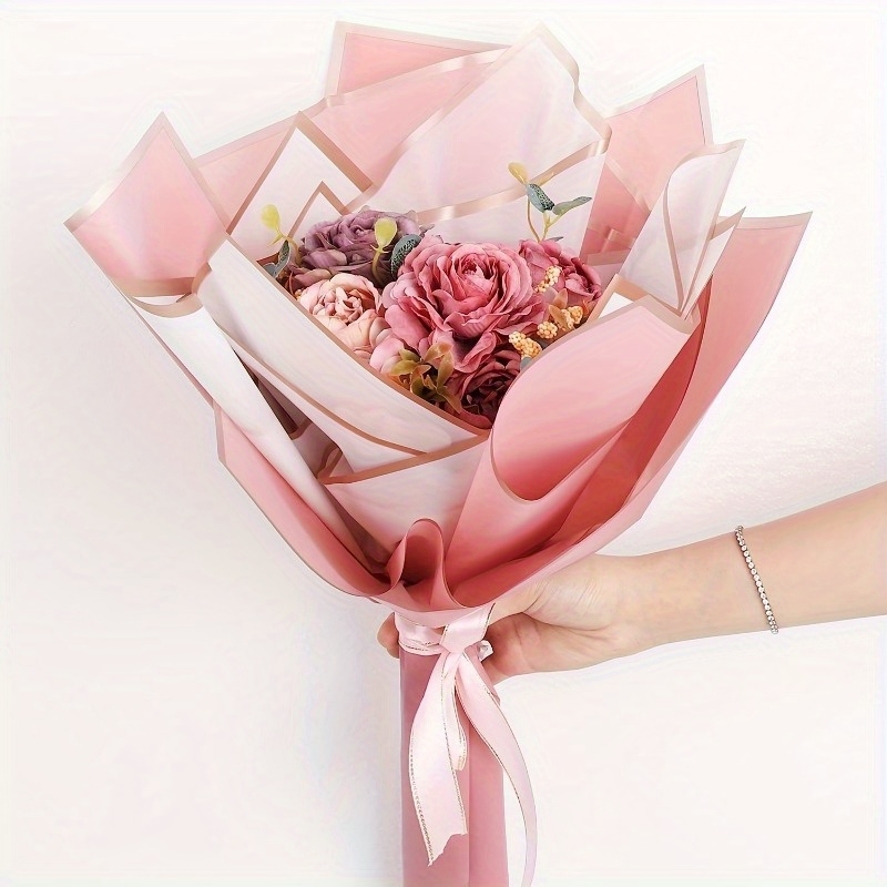 10 piezas 58*58cm Papel de regalo de flores de color de doble cara Papel  impermeable, Moda de Mujer