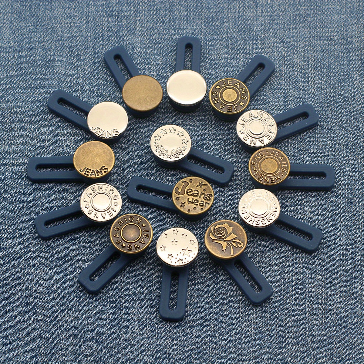 5pcs Button Extender for Pants Adjustable Waist Button Random No Sew