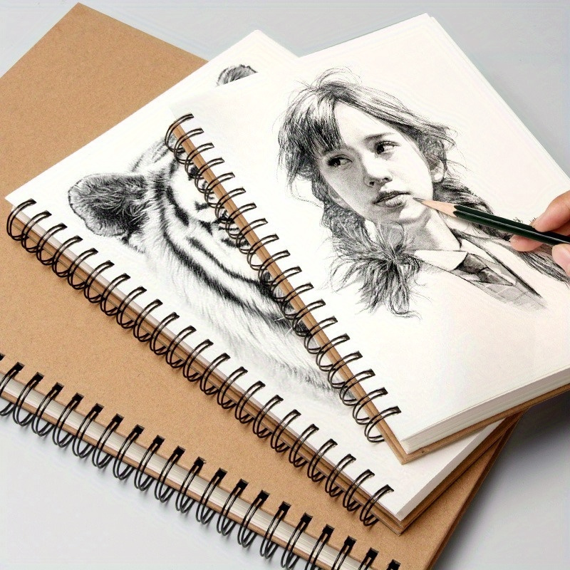 A3/a4/8k/a5/16k Kraft Paper Sketchbook Spiral Art Notebook Blank