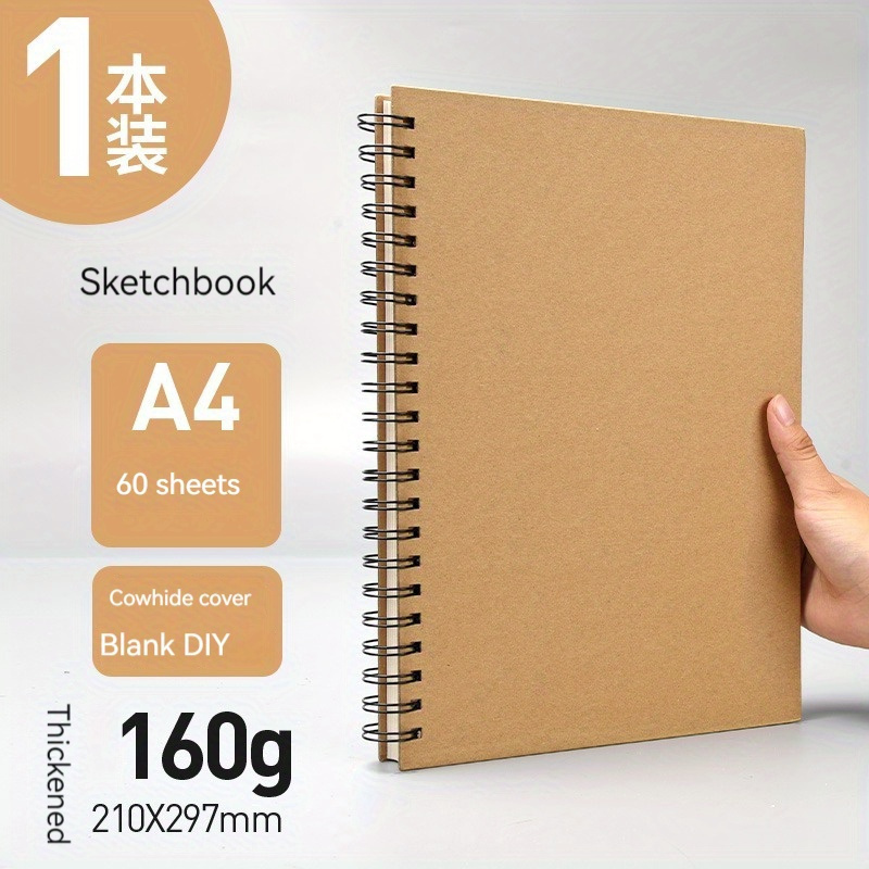 1pc, 16K Sketchbook, 192 Pages Thickened, Artist Sketch Painting Board,  Painting Paper, Colored Pencil, Doodle, Sketchbook For Drawing And Writing