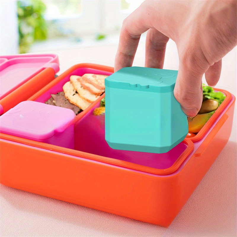 1pc leak-proof dipping container 4oz salad dressing container kids small  silicone snack box with lid silicone lunch box with bag lid