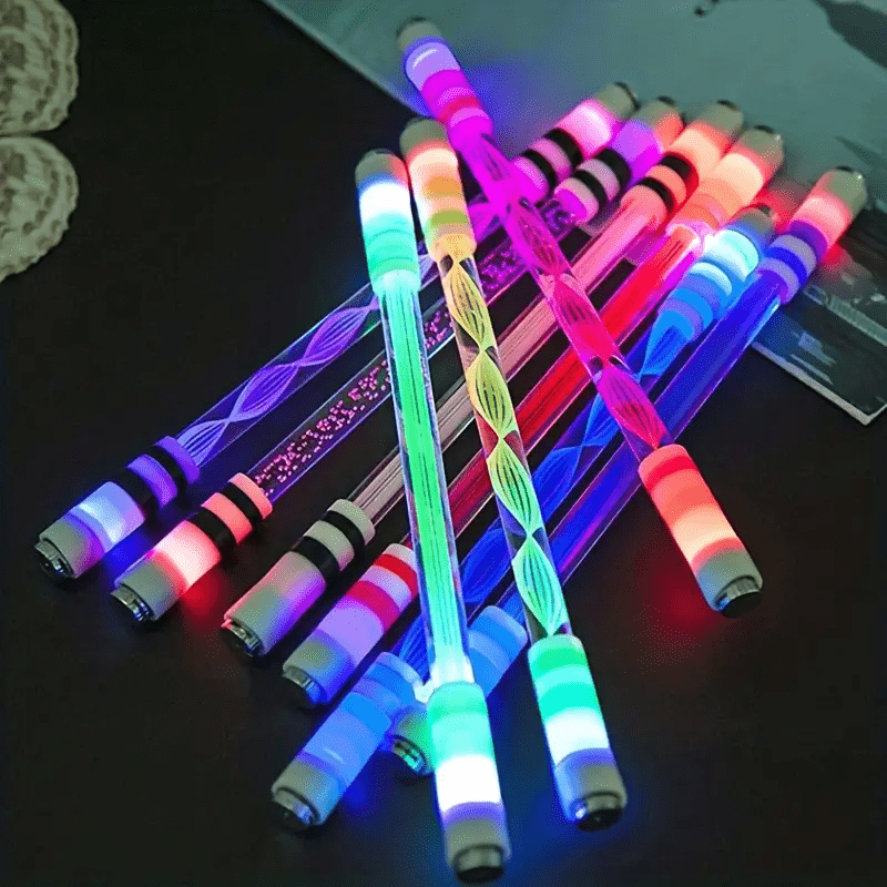 2 Pieces Fidget Pen Spinning Pen with LED Light Multi Functional