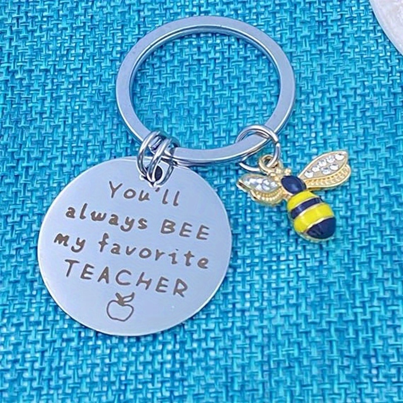 1pc, Bee Keychain Gifts for Colleagues Coworker Teacher Appreciation Teacher Gifts Thank You Gifts for Women Teacher's Day Thanksgiving Gifts,Temu