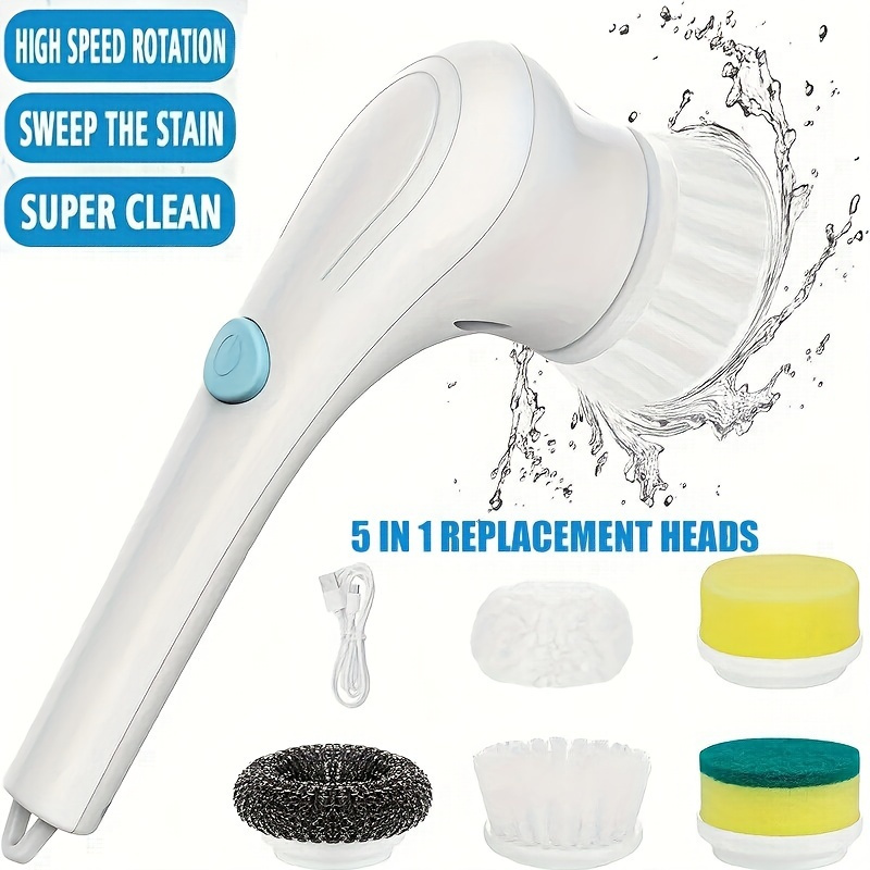 1set Super Electric Spin Scrubber, Rechargeable Bathroom Scrubber