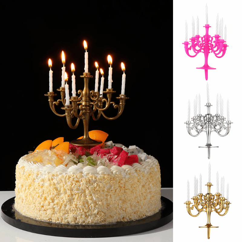 Velas de cumpleaños - 6 velas para cupcakes con portavelas