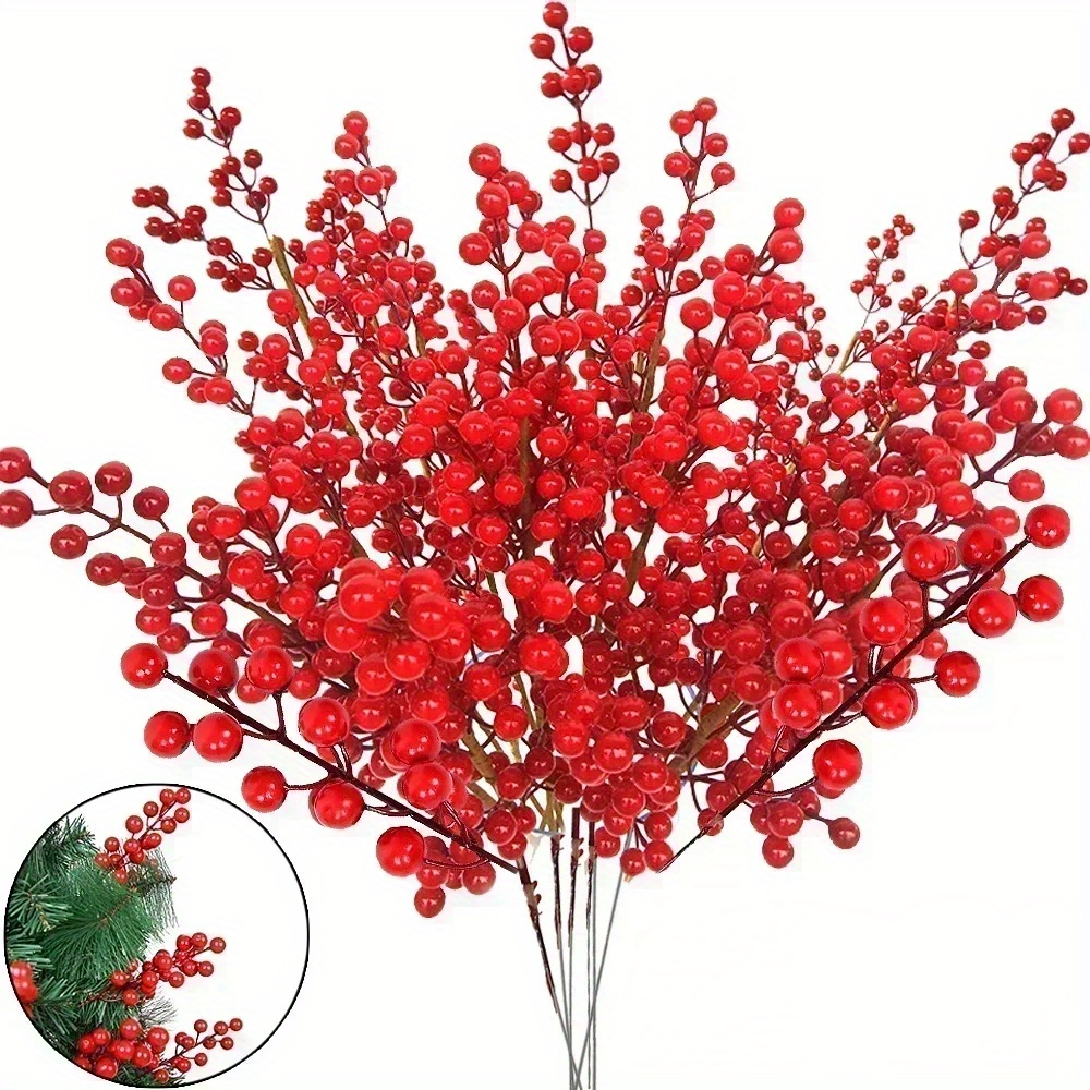 12/1Pcs Christmas Red Fruit Berries Simulation Foam Holly Berry