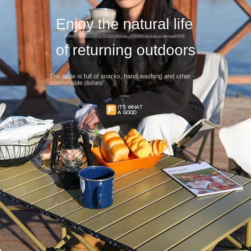 1pc Folding Ultra Compact Aluminum Camping Table Portable Foldable